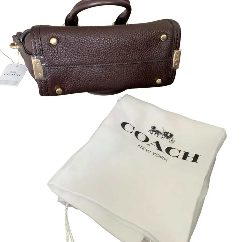 COACH Swagger Carryall 20 Nubuck Pebble Leather  Oxblood Color Gold Hardware NWT